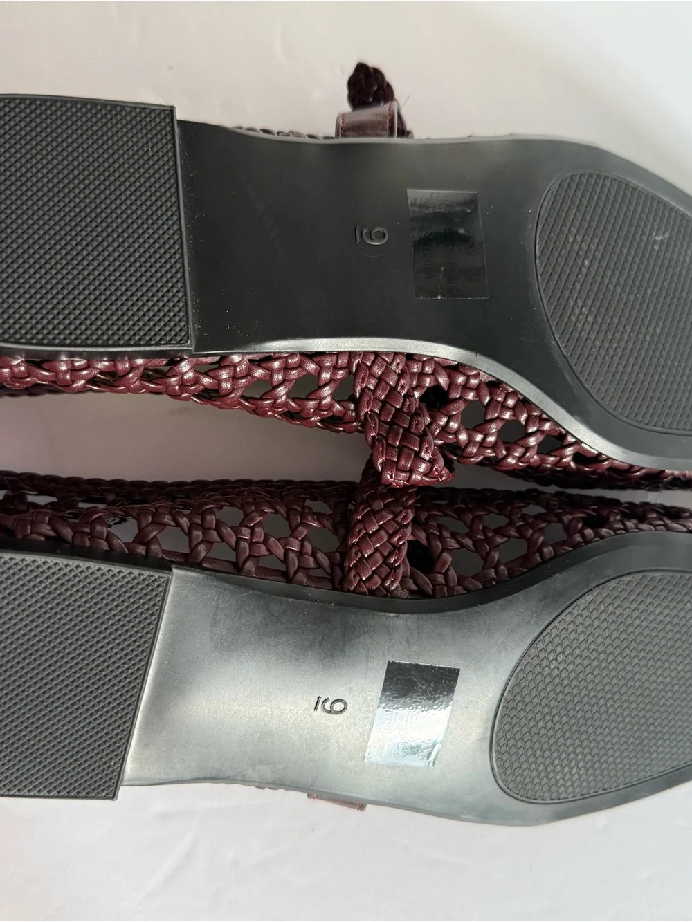 Braided Mary Jane Flats in Deep Burgundy Flats Shoes Mesh Modern 10